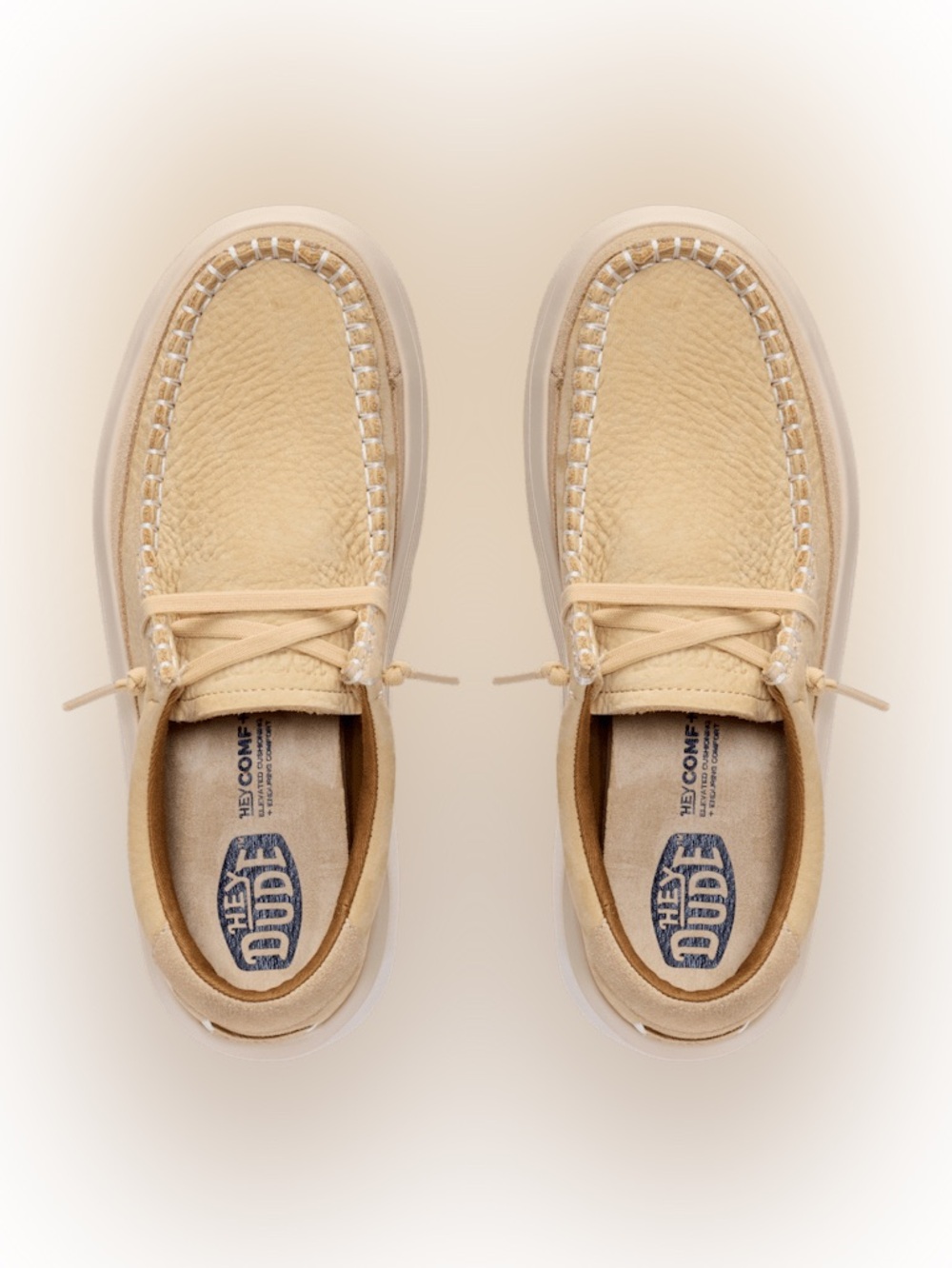 BRAND NEW Hey Dude platform Austin Edge Ox Nubuck Loafers in Tan SIZE 8 - Picture 11 of 15